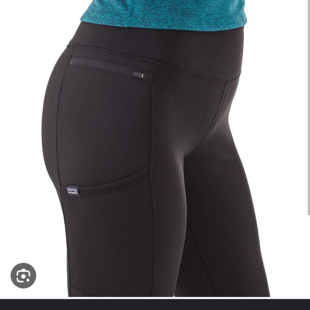Lot of 2! Patagonia pack out tights leggings black hiking thick bottoms!